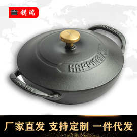 出口款21cm宫廷煲铸铁煲汤锅搪瓷锅煲仔饭锅多功能家用无涂层炖锅
