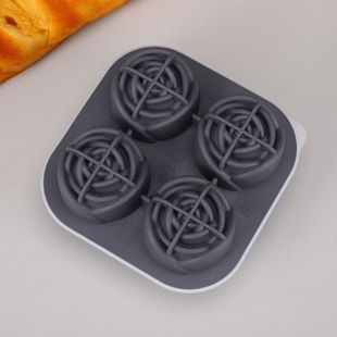 Silicone 4-Hole Rose Ice Tray Chocolate Pudding Jelly Cake Baking Mold Handmade Soap Marshmallow Mold