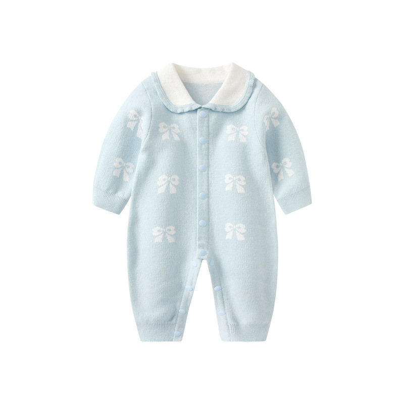 婴儿衣服连体衣秋装小月龄女宝宝满月百天针织毛线哈衣外出服爬服|undefined