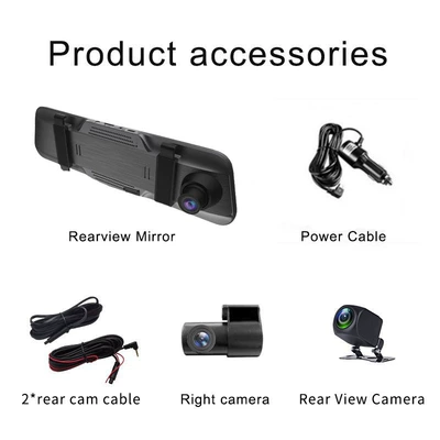 Driving recorder Rearview Mirror Three-Way Reversing Image