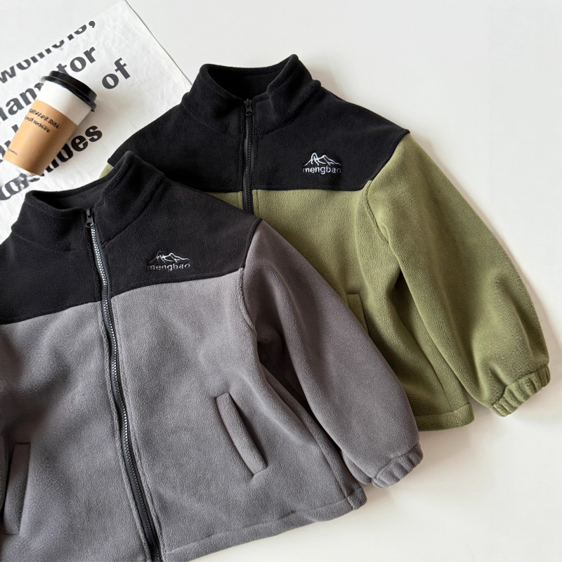 Zipper Jacket Boys Autumn and Winter Trendy Brand Warm Cotton Jacket Men's Loose Cardigan Jacket New Polar Fleece Top