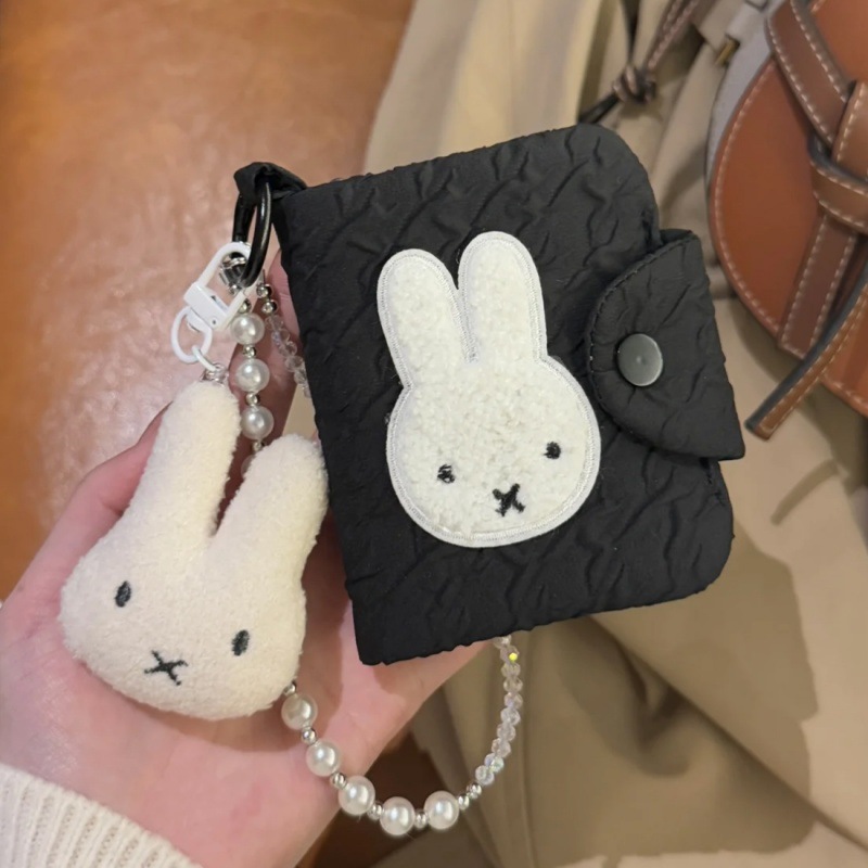 Cartera de tarjeta Miffy 3 en 1 Conejo Miffy Estuche para llaves Estuche para documentos de almacenamiento Multifunción portátil