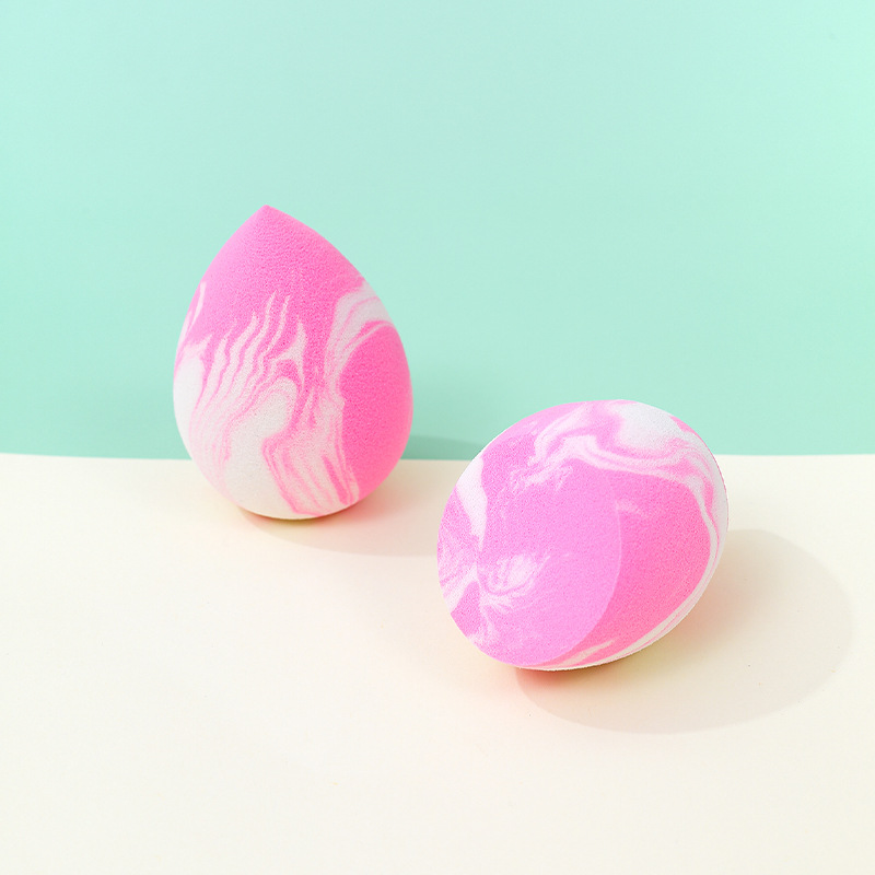 Fábrica personalizada en forma de gota, color mixto, maquillaje de belleza, soplo de polvo de huevo, polvo, húmedo y seco, doble uso, esponja de maquillaje sin látex, cojín de aire