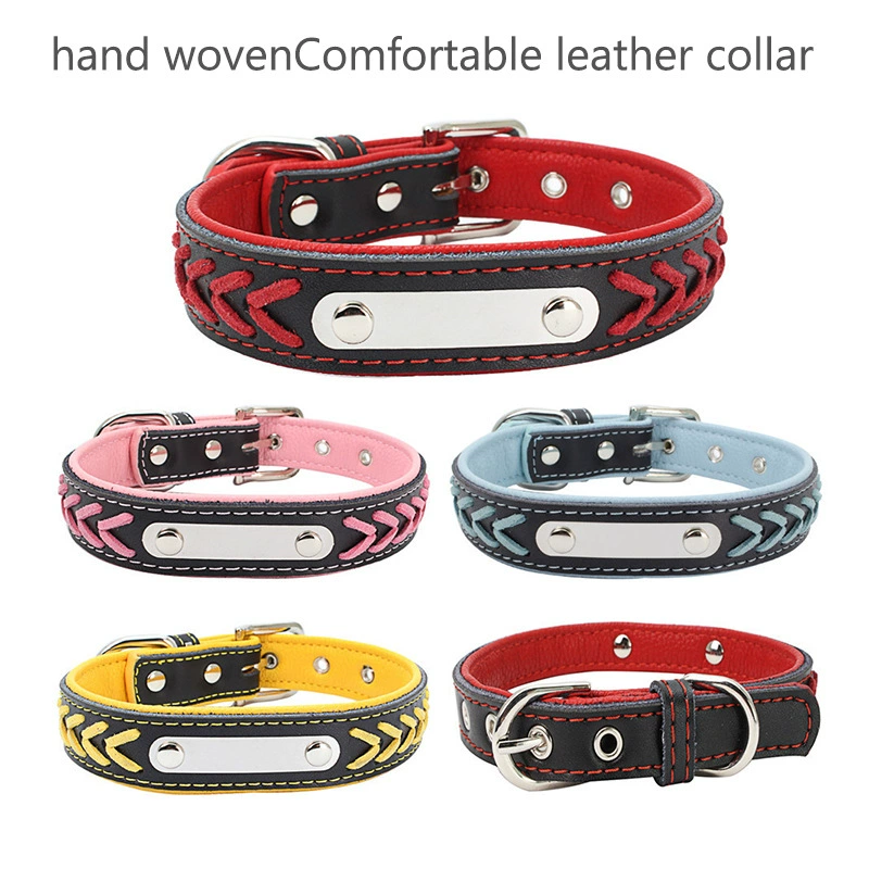 Чистая ручная плетеная ошейник для домашних животных малого и среднего размера кожаный ошейник для собак