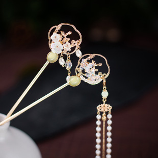 Pure handmade hairpin antique tassel hair accessories plate step-by-step simple headdress alloy small fresh original boutique