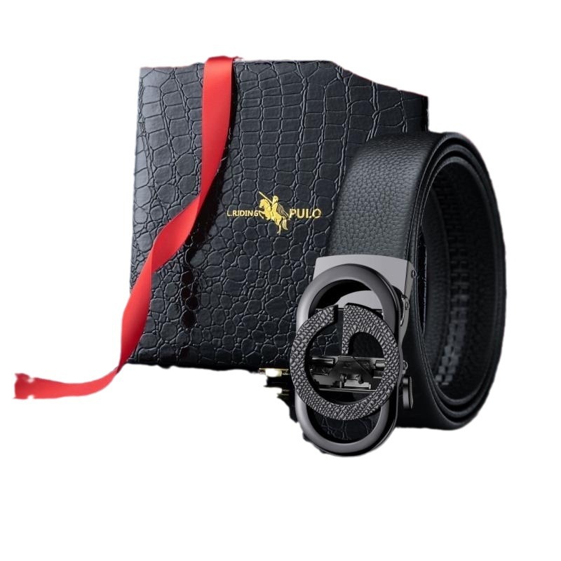 [Beneficios del ventilador] Paul Light cinturón de lujo para hombres hebilla automática cinturón negocio todo partido G palabra moda caja de regalo