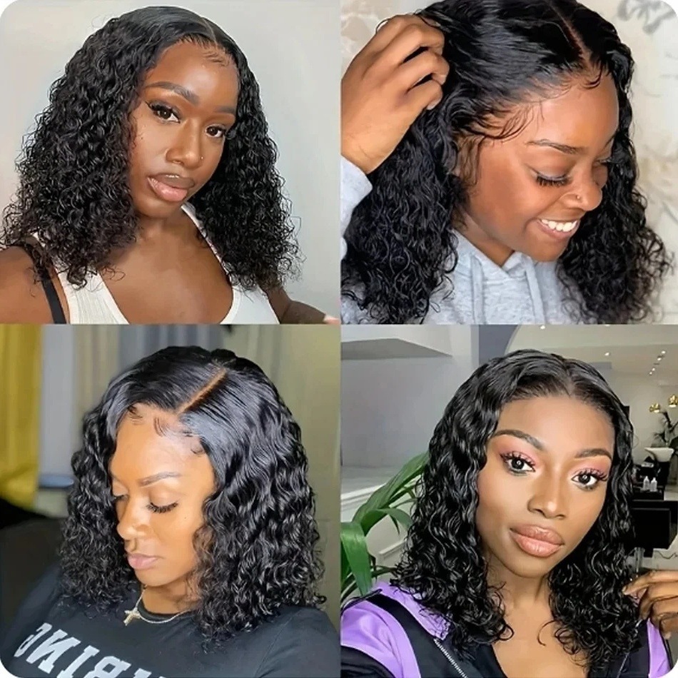 10A 13*4 Frontal Water Wave Bob 200% density  human hair