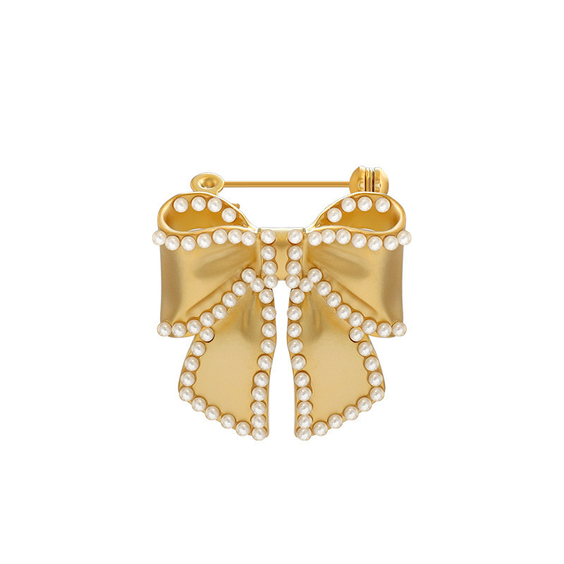 Elegante Perlen Schleifen Brosche Für Damen Goddess Stil_voghion.com