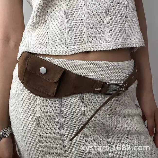 韩国东大门同款腰包女 多鸡眼带卡包腰带 秋冬服饰搭配腰间包饰品