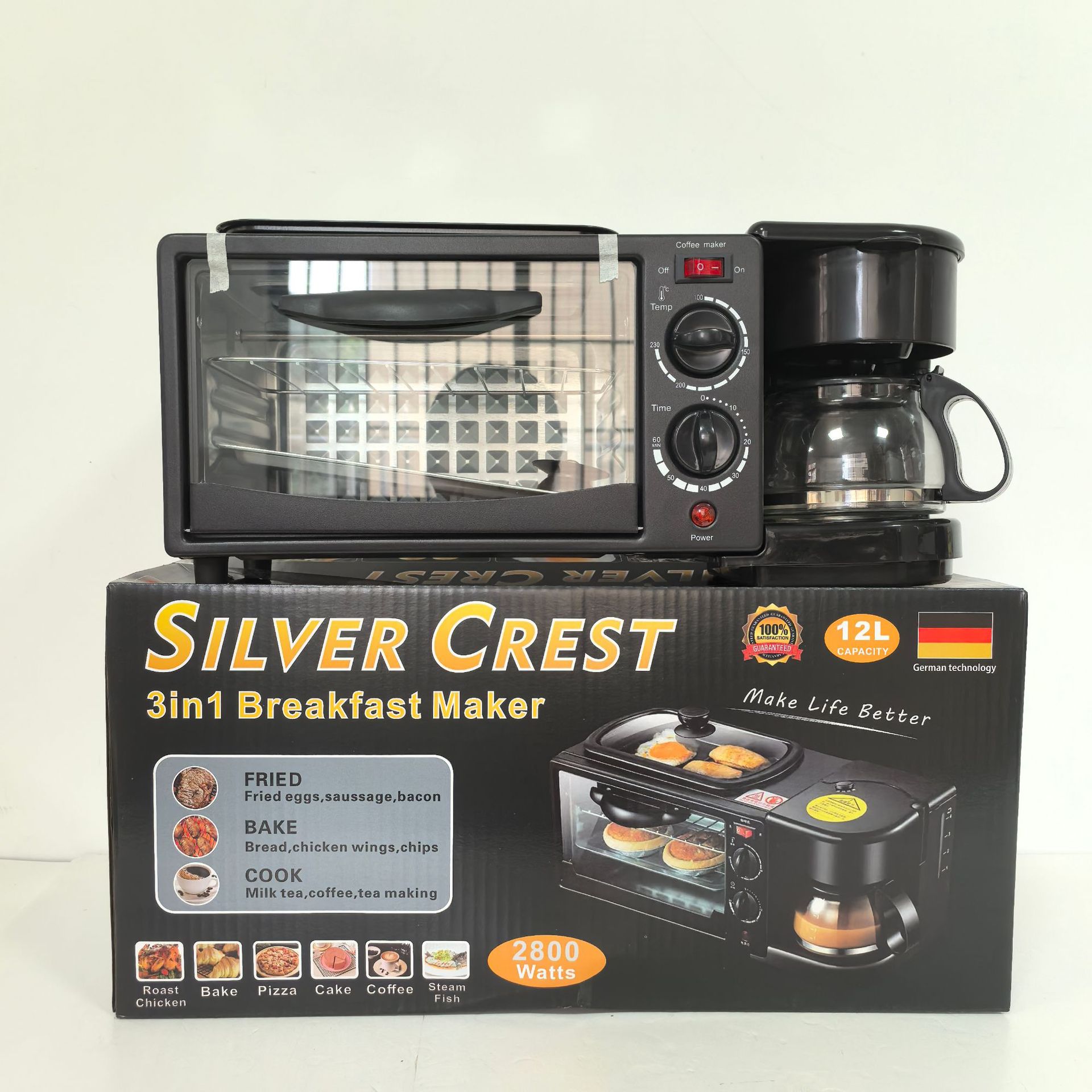 110V220V Cross-Border 3-in-1 Breakfast Machine Multifunctional Household Toaster Mini Electric Oven