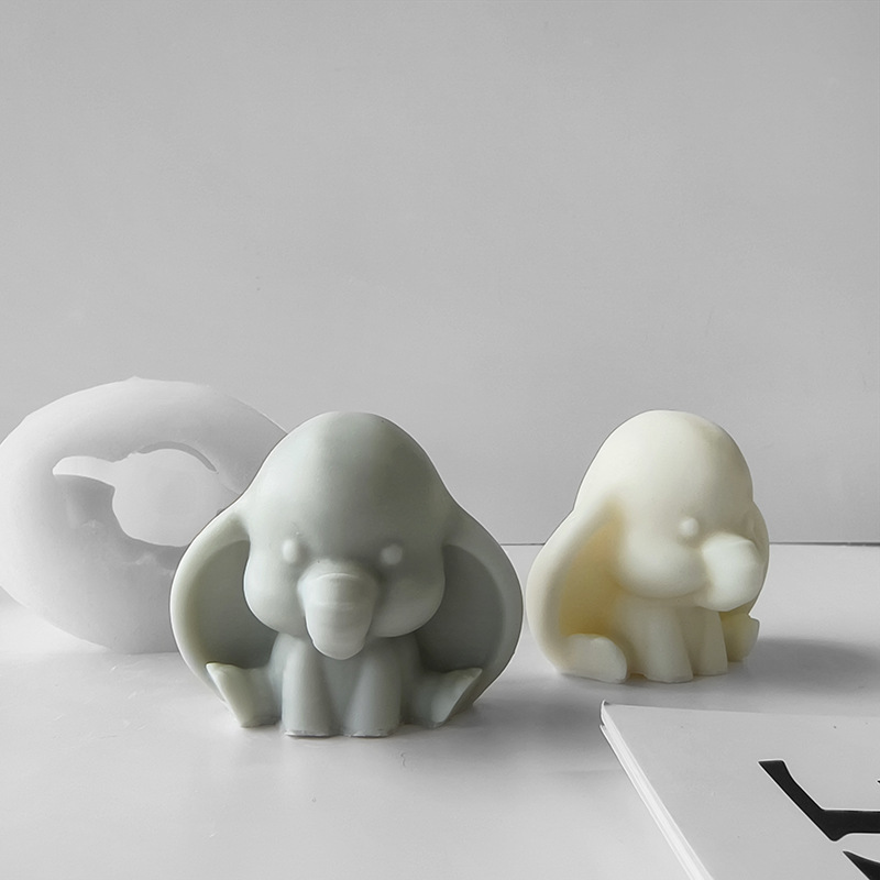 Jiahuimei Tridimensional Elephant Vela Molde de silicona Aromaterapia Jabón hecho a mano Difundir Piedra de fragancia Yeso Molde decorativo de epoxi