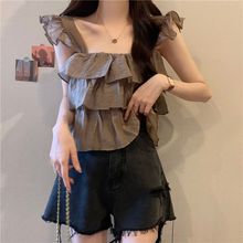 法式雪纺衬衫女夏季小飞袖宽松显瘦衬衣百搭洋气减龄小衫法式上衣
