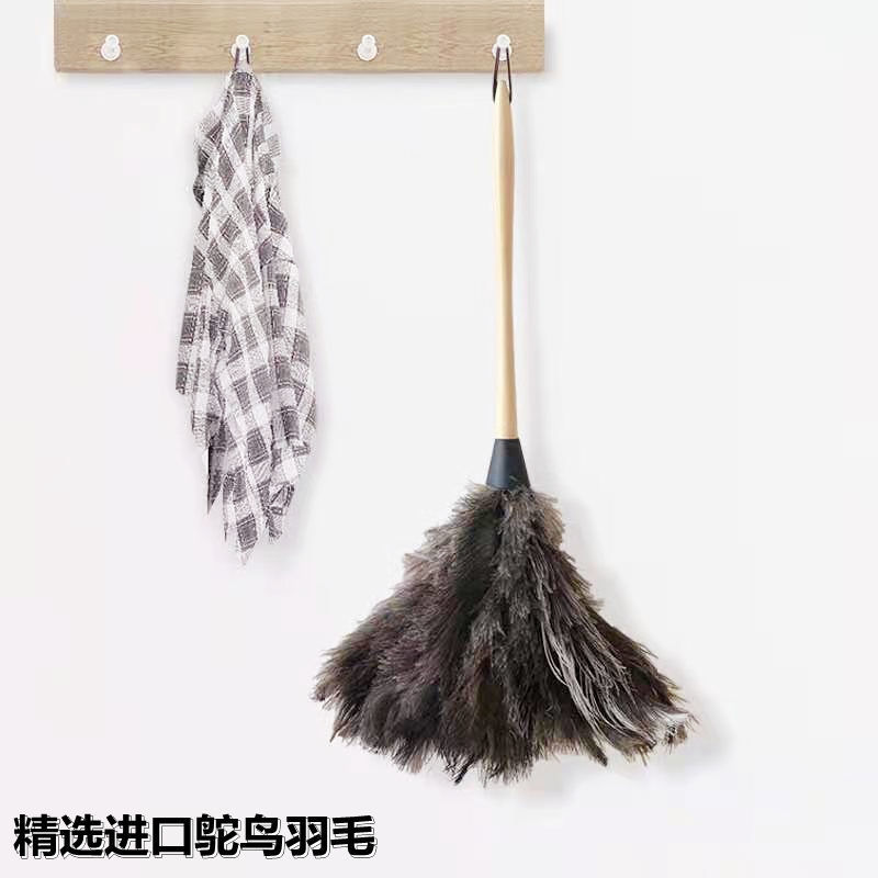 Pluma de avestruz plumero eliminación de polvo sin pelusa limpieza del hogar coche limpieza estática pelo gris cepillo artefacto plumero de pollo