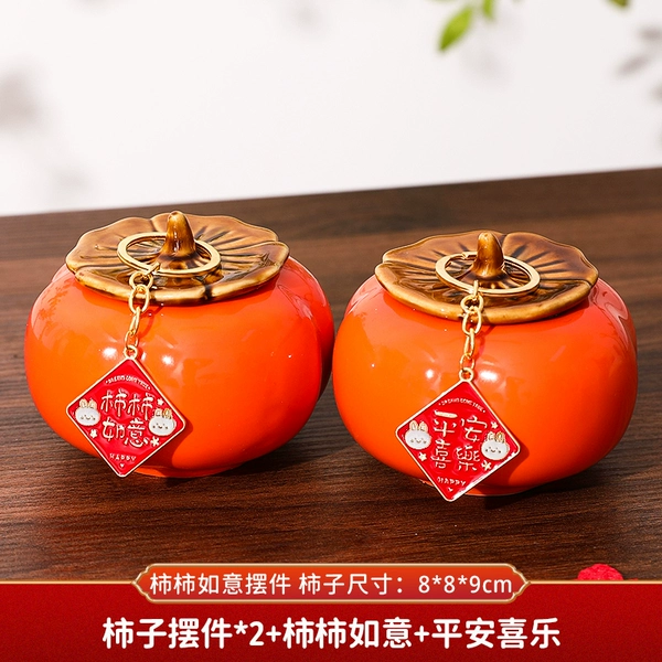 Hot -selling models 3 [Cartoon models and duals] Persimmon Ruyi+Ping An Xile