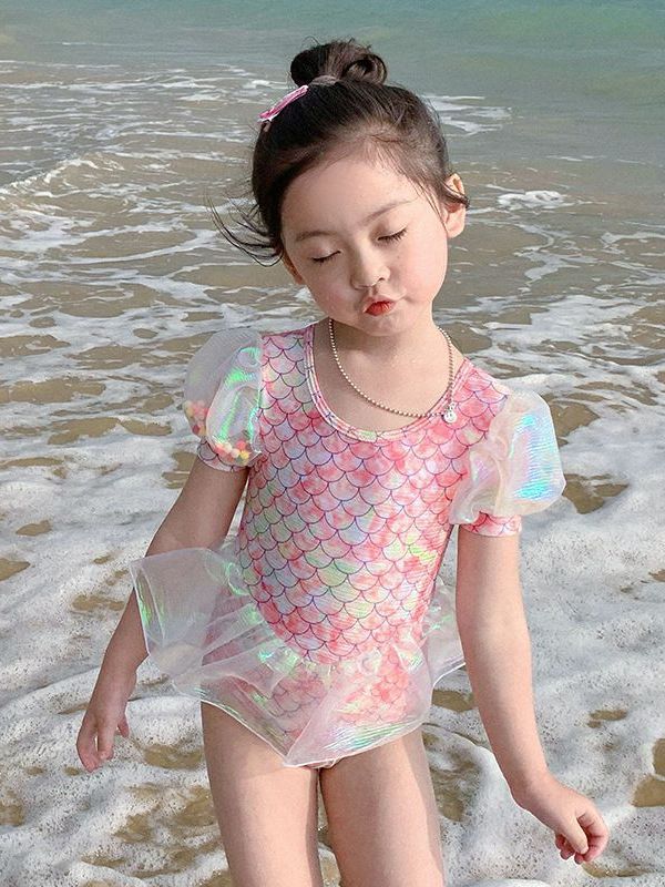 Small princess costume, cute children's swimwear, set for swimming