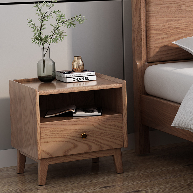 Cama de madera maciza de Fresno dormitorio principal moderno simple 1,8 m cama doble cama de boda de madera nórdica cama silenciosa