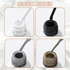 跨境新款美甲拉線膠指甲彩繪膠12色實色甲油膠勾邊畫花光療膠套裝