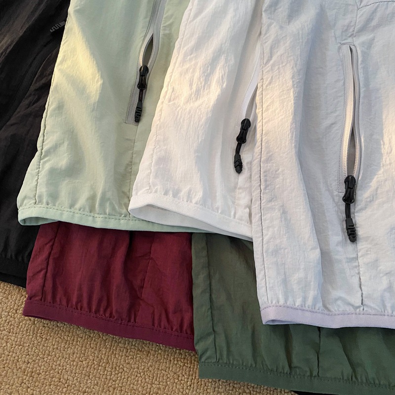 여름 태양 보호 멀티 포켓 UPF50 태양 보호 의류 연인을위한 자외선 보호 빛 차양 카디건 코트