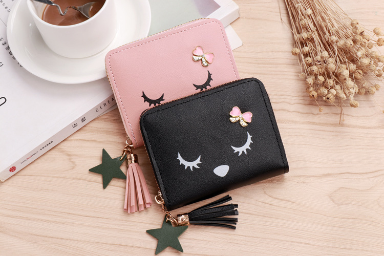 52g Weight Polyester Lining Material Zipper Closure Type Coin Purse Bags Type Street Occasion Women's Animal Pu Leather Zipper Wallets