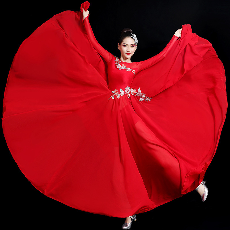 Classical dance costume female elegant Chinese style fairy fan dance costume modern dance practice clothing art exam dress