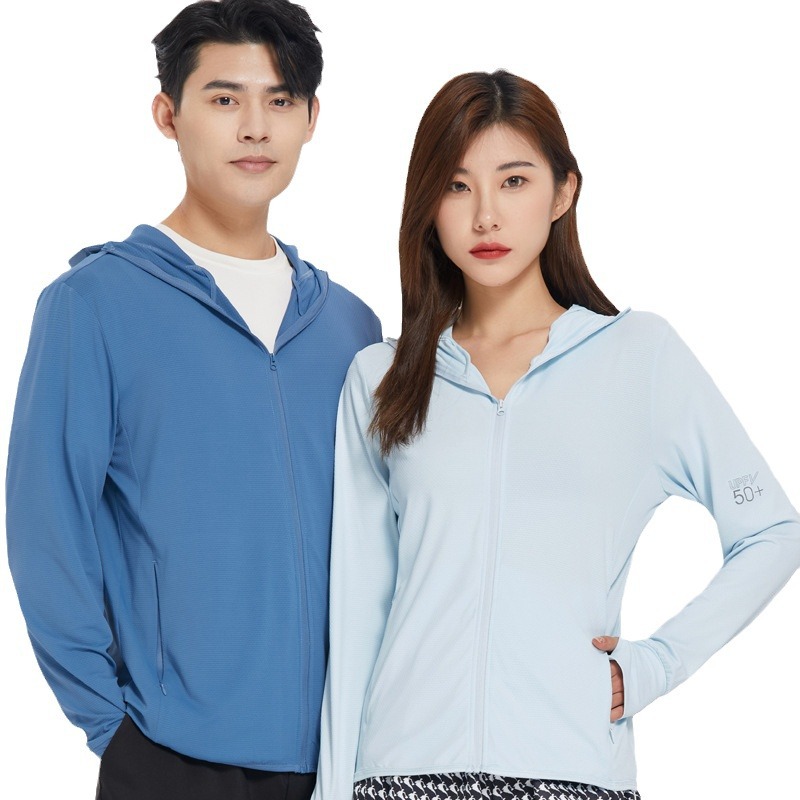UPF50 여름 얇은 빠른 건조 통기성 남성과 여성의 캐주얼 스포츠 야외 커플 아이스 실크 선 스크린 재킷