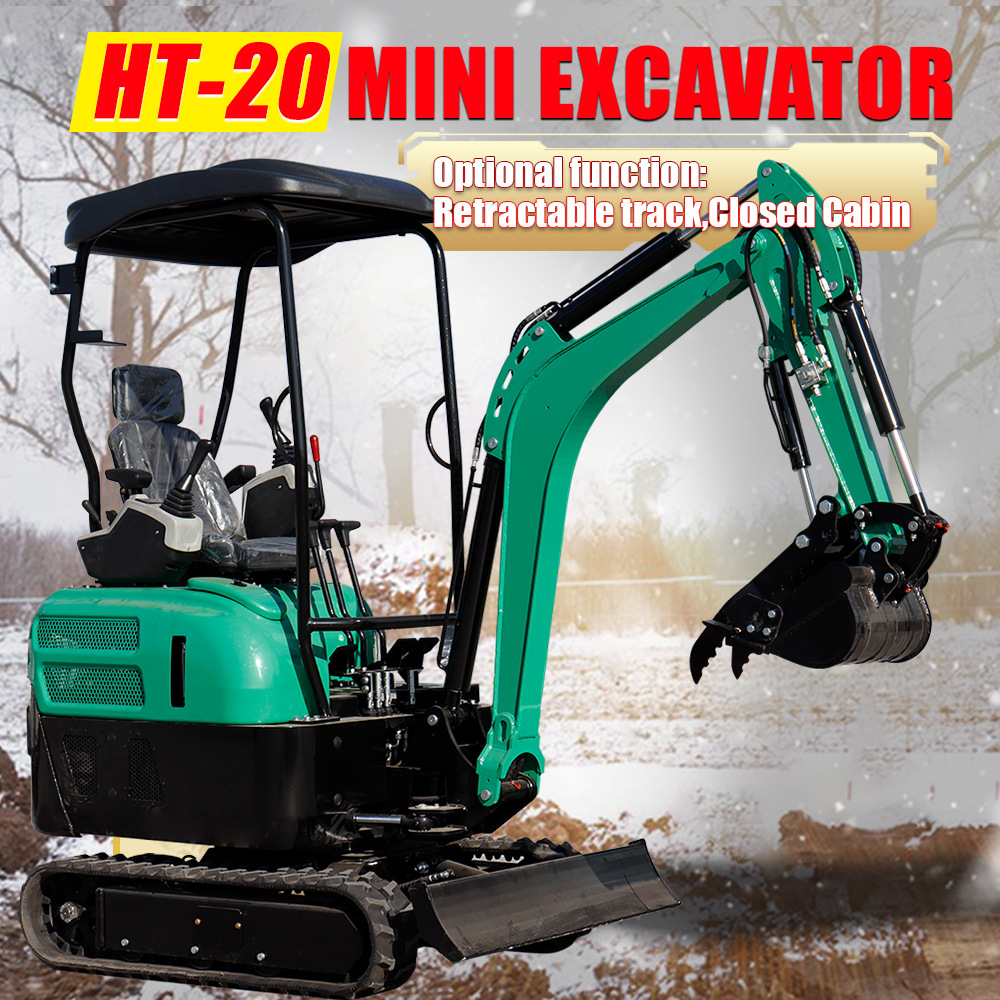 HT20履带挖掘机 现货出口欧美多功能迷你小挖机 Excavators 2ton