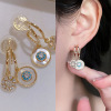 Mosquito coil, ear clips, advanced retro earrings, zirconium, no pierced ears, high-quality style