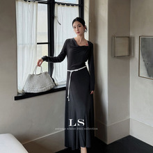 【LS新品牌】黑标极简大牌 早秋上新极简优雅气质修身连衣裙30236