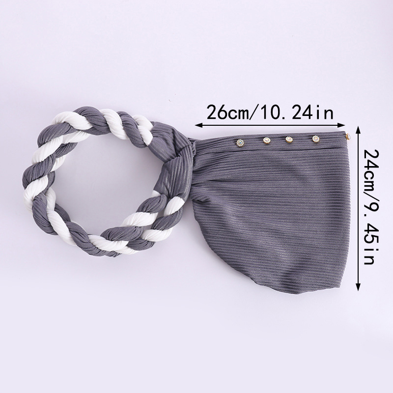 Novi čavli na rubu šešira, dijamantne trake u boji, pletena marama u dvije boje, šešir, pokrivalo za glavu._voghion.com