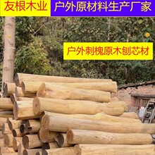 槐木头原木木质去皮户外游乐木桩木制打磨洋槐原材搭建源头工厂