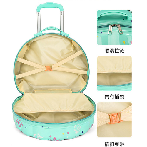Manufacturer wholesale new cartoon cute children's shell trolley case universal wheel short-distance travel case portable cosmetic case
