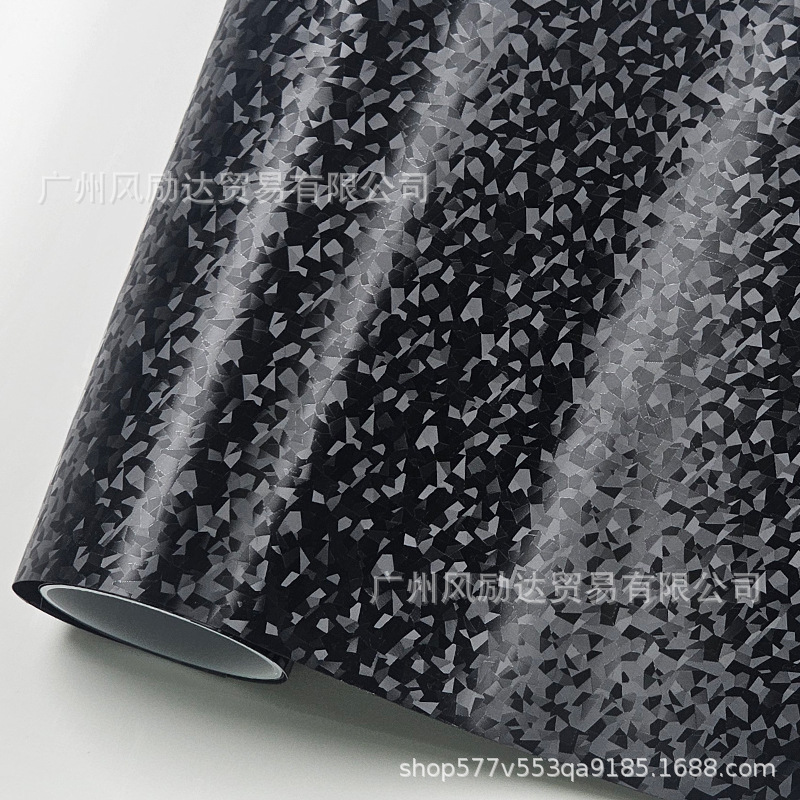 Cross-border best-selling matte forged carbon black hexagonal black shadow black car color change film interior ghost camouflage black