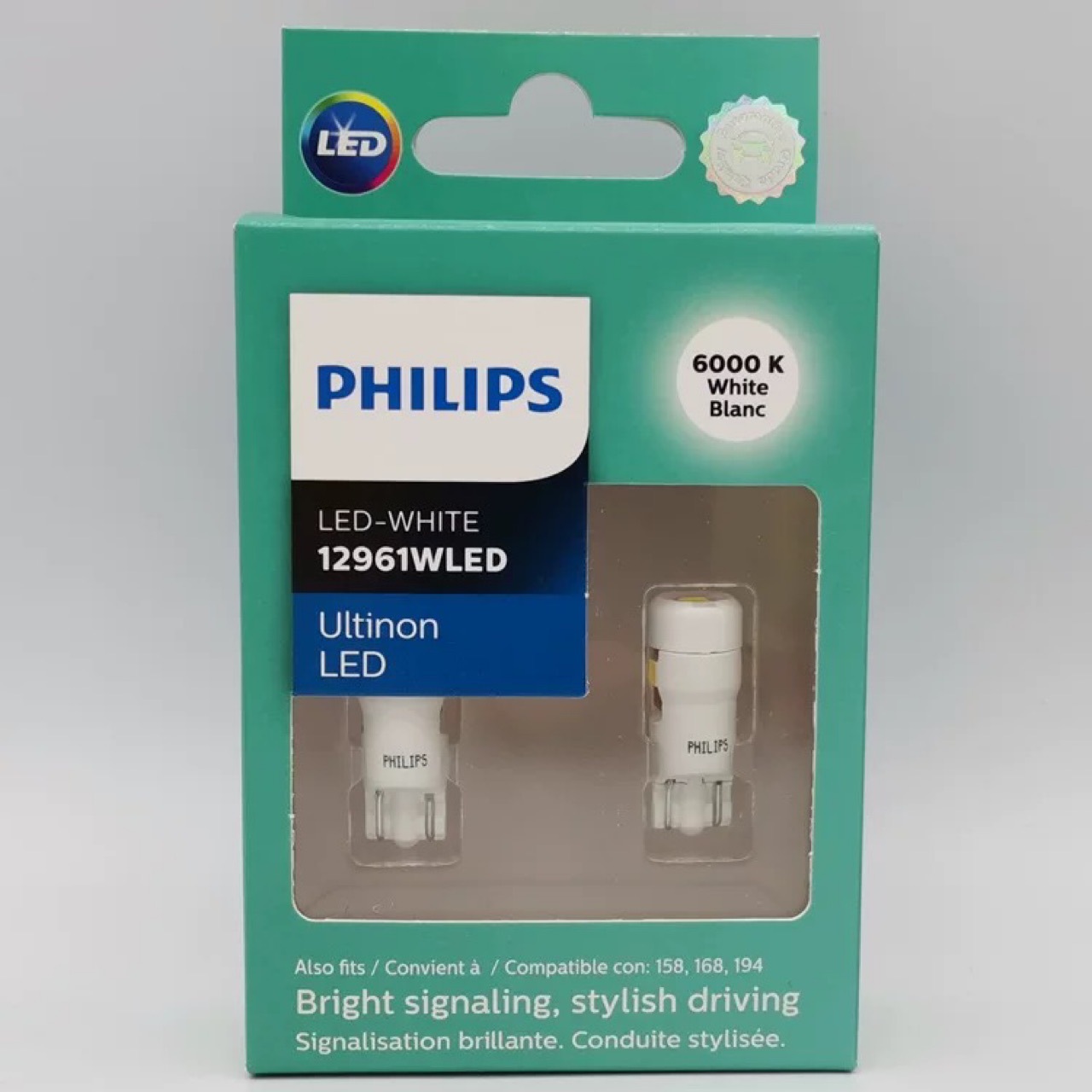 Philips Led T10 W5W 4000K 11961Ulw 6000K Car Width Reading Light White Light Small Plug Bulb
