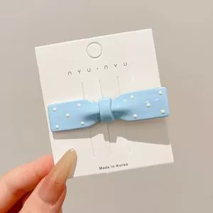 3# blue bow oval hairpin about 6.5cm