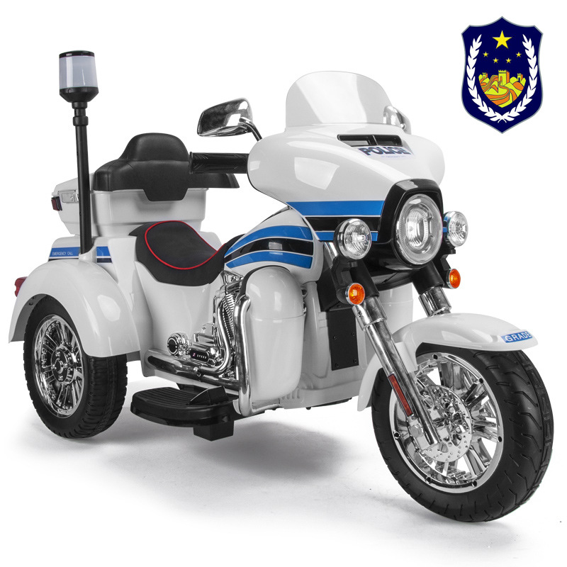 Children's electric motorcycle police ca...