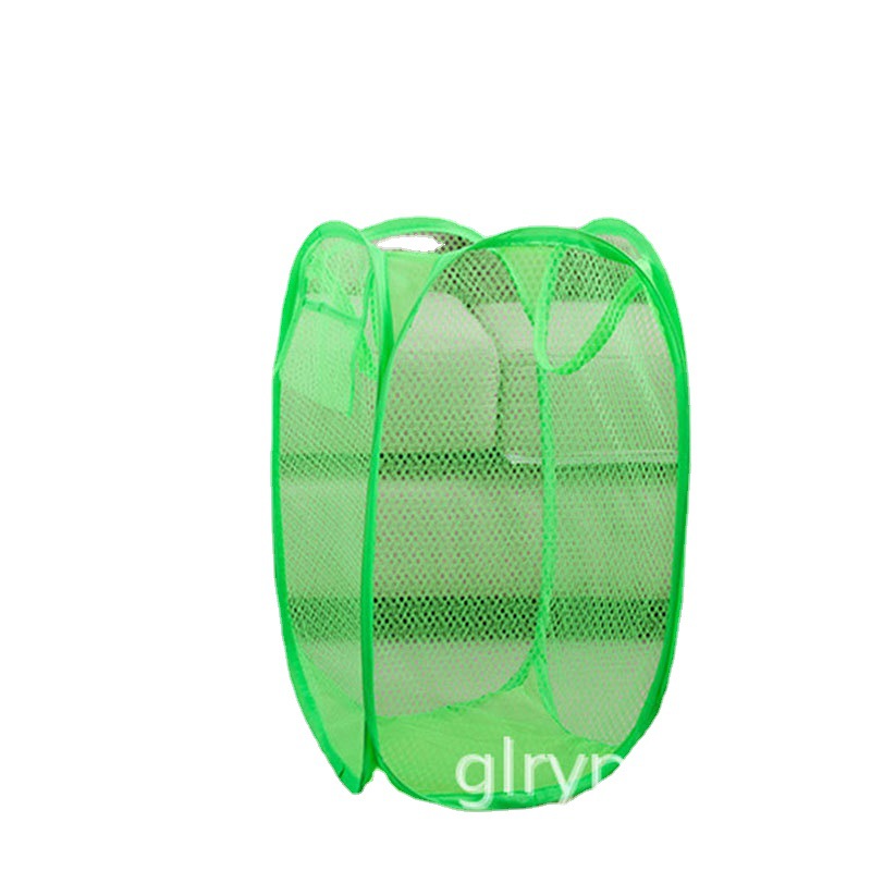 Directo de fábrica nueva cesta de lavandería de malla plegable de color sólido cesta de lavandería de almacenamiento transpirable cesta de almacenamiento de artículos diversos de juguete