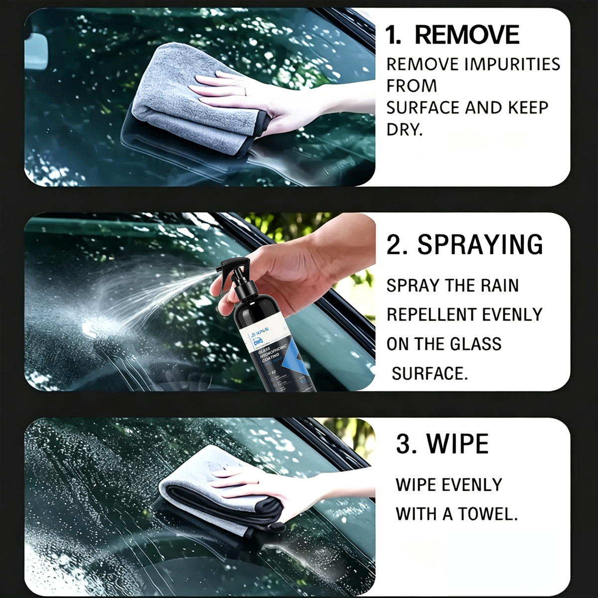 YT103 Car Glass Anti-Fog Agent is exclusively for cross-border supply, designed for rearview mirrors and car windows to prevent fogging and rain, and features a hydrophobic coating