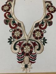 水溶花邊領花服裝輔料新款精美刺繡領子多色貼布灑金縷空古裝領花