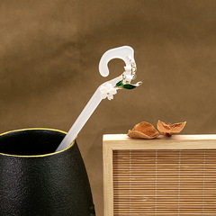 Ancient-style immortal bell orchid hairpin, new Chinese minimalist bamboo joint irregular resin hair accessory, Hanfu and cheongsam accessories