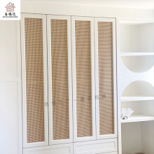 藤编门推拉门可订实木隐形隔断门厨房卧室卫生间隐形伸缩门折叠门