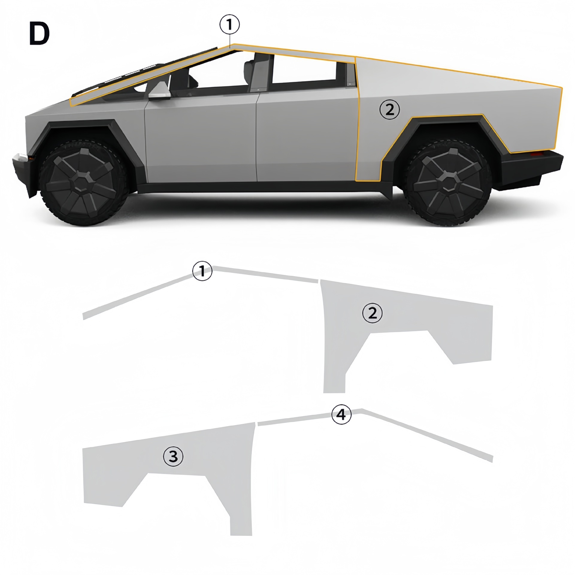 Cross-border Tesla pickup CybertruckTPU invisible car jacket full car paint mask protective film special car