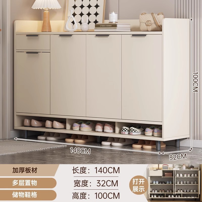 鞋柜家用门口轻奢入户收纳储物柜新款2025靠墙玄关柜一体鞋架|undefined
