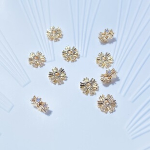 14k����߱�ɫˮ��diy����ʯʮ�ֽ����Ƭ���黨ñ����朴���