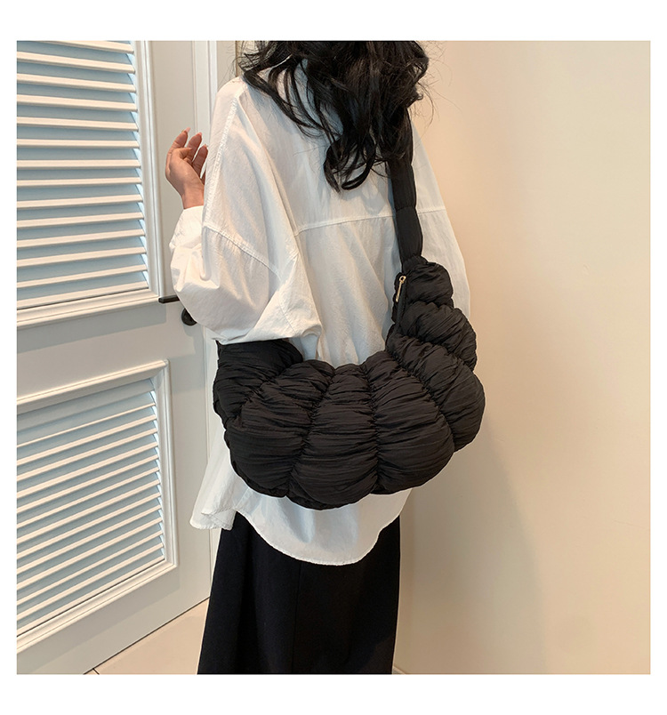 Women's Bags new croissant cloud bag pleated one shoulder crossbody sponge light versatile casual fashion dumpling women's bag_ipsvogv.com