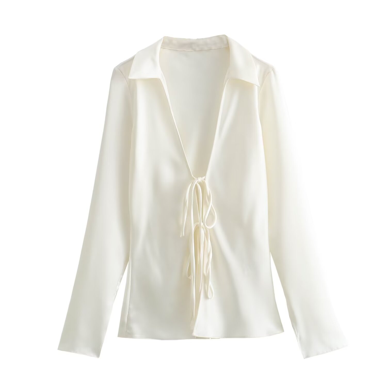 Regular Sleeve Sleeve Type Wholesale Women's Sexy Streetwear Solid Color Long Sleeve Knot Blouses
