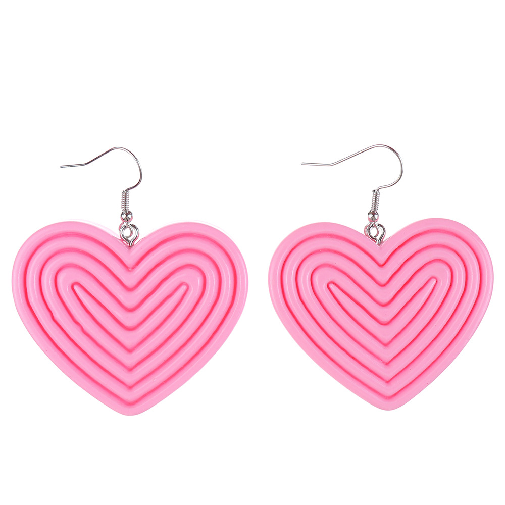 1 Pair Casual Simple Style Heart Shape Plastic Earrings display picture 7