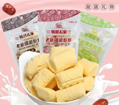 Old Xinjiang Milk Curd 400g/bag Original Red Date Flavor, Hot Bread Type Milk Dry Cheese Snack