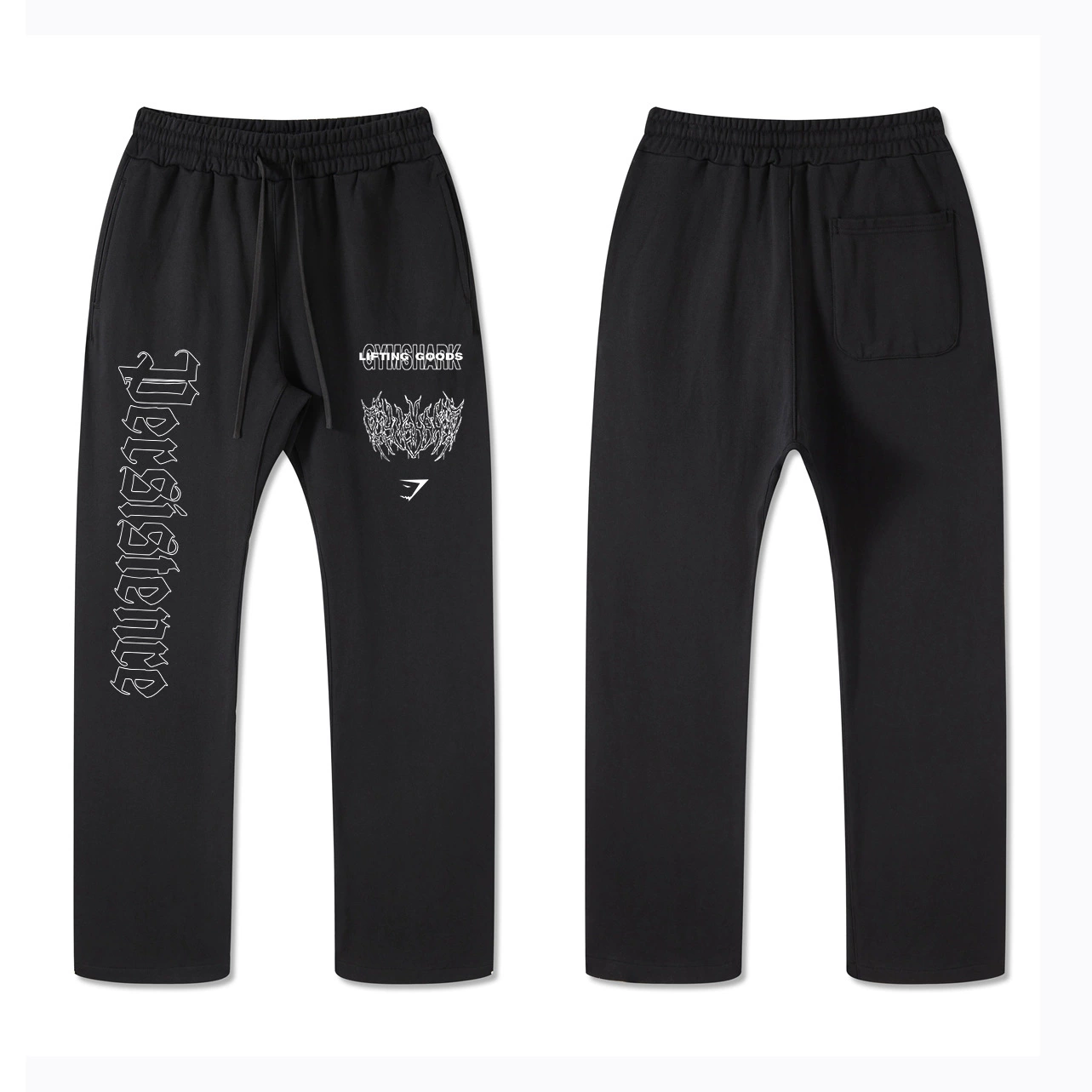Gymshark Shark Fashion Classic Фитнес прямые брюки с тяжелым махром плюс размер мужской спорт-досуг