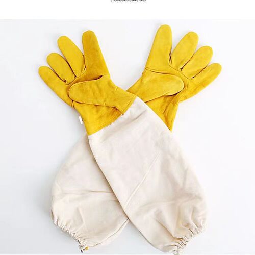 Manufacturer supplies beekeeping sting-proof sheepskin extended protective gloves, breathable reinforced bee catching soft gloves, labor protection gloves