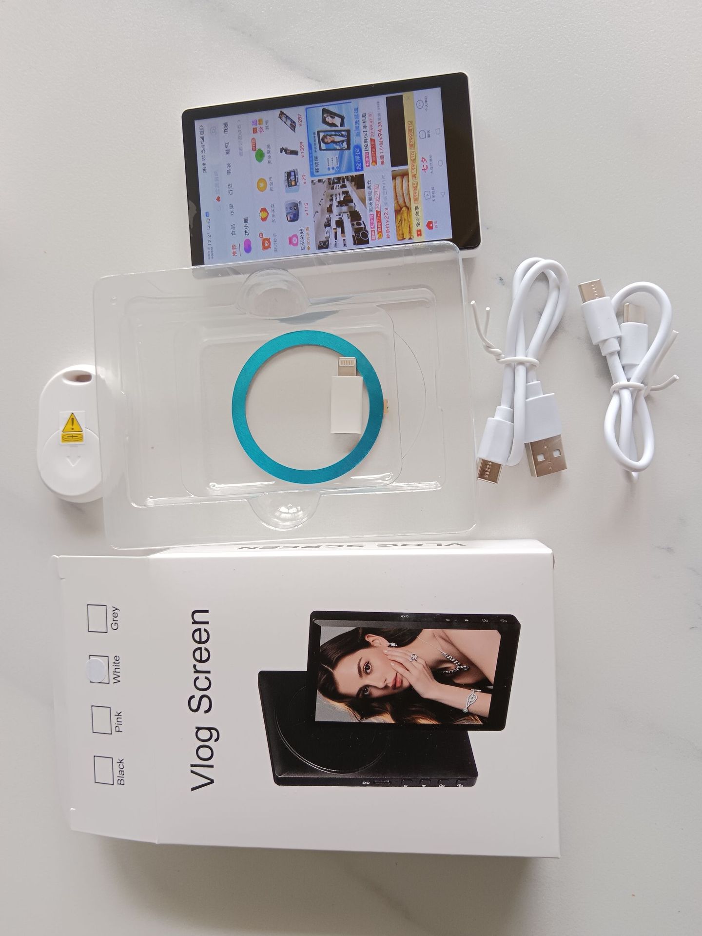 Nuevo dispositivo de proyección de pantalla de mano modelo privado inalámbrico pantalla de pantalla de selfie Bluetooth teléfono móvil pantalla de absorción magnética trasera dispositivo de pantalla de selfie